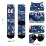 Tampa Bay Rays Socks Custom Scattered Icons Navy Best Selling
