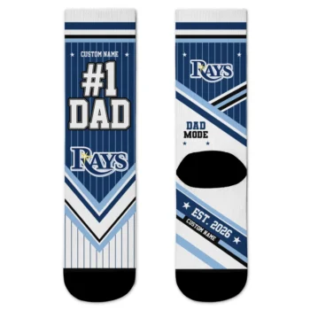 Tampa Bay Rays Socks - Personalized Pinstripe Chevron Navy White