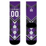 Tcu Horned Frogs Socks Customized Argyle Pattern Purple Best Selling
