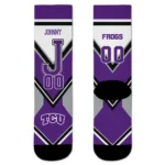 Tcu Horned Frogs Socks Customized Arrow Blocks Purple Best Selling