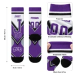 Tcu Horned Frogs Socks Customized Arrow Blocks Purple Best Selling