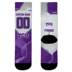 Tcu Horned Frogs Socks Customized Geometric Tech Purple Best Selling
