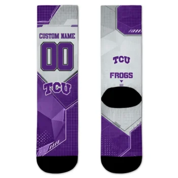 Tcu Horned Frogs Socks Customized Geometric Tech Purple Best Selling