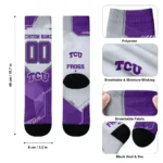Tcu Horned Frogs Socks Customized Geometric Tech Purple Best Selling