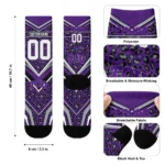 Tcu Horned Frogs Socks Customized Leopard Print Purple Black Best Selling