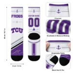 Tcu Horned Frogs Socks Customized Nautical Icons Purple White Best Selling