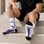 Tcu Horned Frogs Socks Customized Nautical Icons Purple White Best Selling