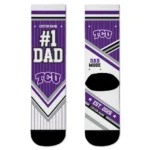 Tcu Horned Frogs Socks Customized Pinstripe Chevron Purple White Best Selling