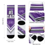 Tcu Horned Frogs Socks Customized Pinstripe Chevron Purple White Best Selling