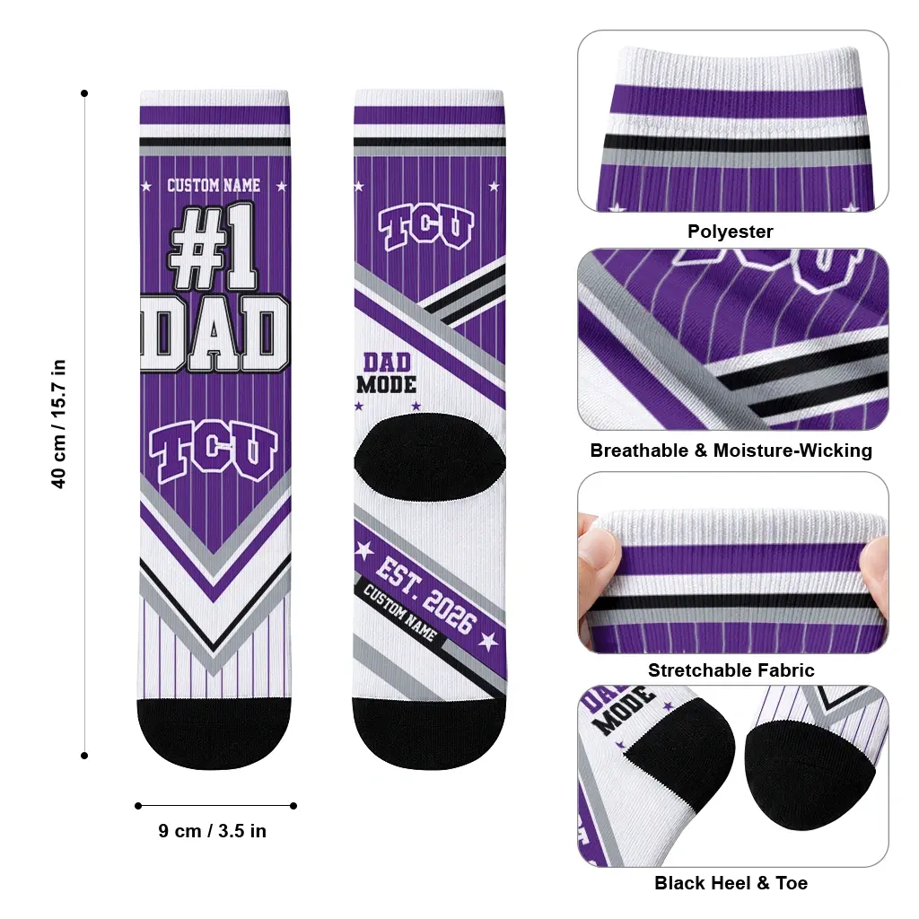 Tcu Horned Frogs Socks Customized Pinstripe Chevron Purple White High Quality Tcu Horned Frogs Socks Customized Pinstripe Chevron Purple White High Quality