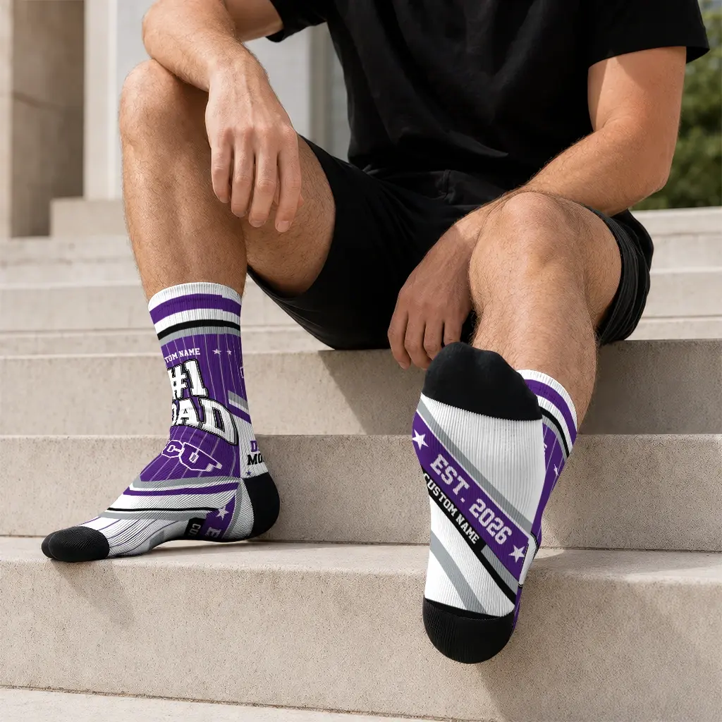 Tcu Horned Frogs Socks Customized Pinstripe Chevron Purple White Latest Model Tcu Horned Frogs Socks Customized Pinstripe Chevron Purple White Latest Model
