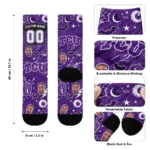 Tcu Horned Frogs Socks Customized Scattered Icons Purple Best Selling