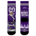 Tcu Horned Frogs Socks Customized Snowy Scene Purple White Best Selling