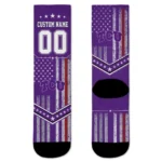 Tcu Horned Frogs Socks Customized Star Stripes Purple White Best Selling