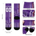Tcu Horned Frogs Socks Customized Star Stripes Purple White Best Selling