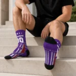 Tcu Horned Frogs Socks Customized Star Stripes Purple White Best Selling