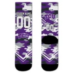 Tcu Horned Frogs Socks Customized Woodland Camo Purple Best Selling