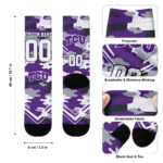 Tcu Horned Frogs Socks Customized Woodland Camo Purple Best Selling
