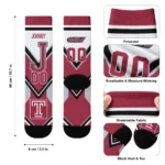 Temple Owls Socks Customized Arrow Blocks Red Best Selling