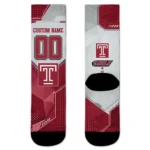 Temple Owls Socks Customized Geometric Tech Red Best Selling