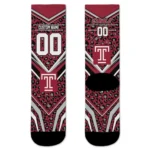 Temple Owls Socks Customized Leopard Print Red Black Best Selling