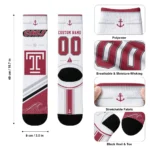 Temple Owls Socks Customized Nautical Icons Red White Best Selling