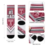 Temple Owls Socks Customized Pinstripe Chevron Red White Best Selling