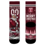 Temple Owls Socks Customized Snowy Scene Red White Best Selling