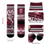 Temple Owls Socks Customized Snowy Scene Red White Best Selling