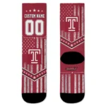 Temple Owls Socks Customized Star Stripes Red White Best Selling