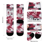 Temple Owls Socks Customized Woodland Camo Red Best Selling