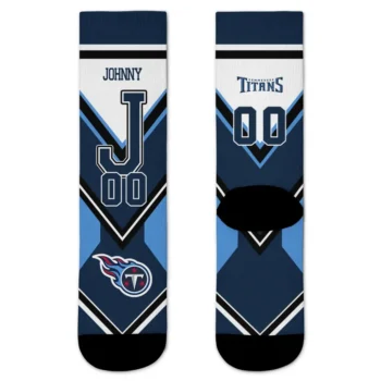 Tennessee Titans Socks Custom Arrow Blocks Navy Best Selling
