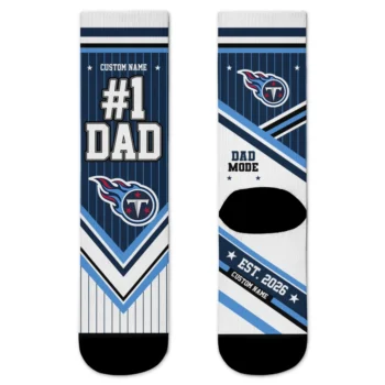 Tennessee Titans Socks - Custom Pinstripe Chevron Navy White
