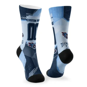 Tennessee Titans Socks Customized Geometric Tech Navy Fashion Forward