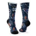 Tennessee Titans Socks Customized Scattered Icons Navy Best Selling