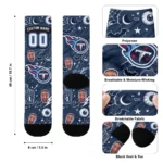 Tennessee Titans Socks Customized Scattered Icons Navy Best Selling