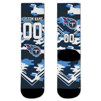Tennessee Titans Socks Customized Woodland Camo Navy Best Selling