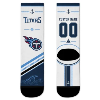 Tennessee Titans Socks - Personalized Nautical Icons Navy White
