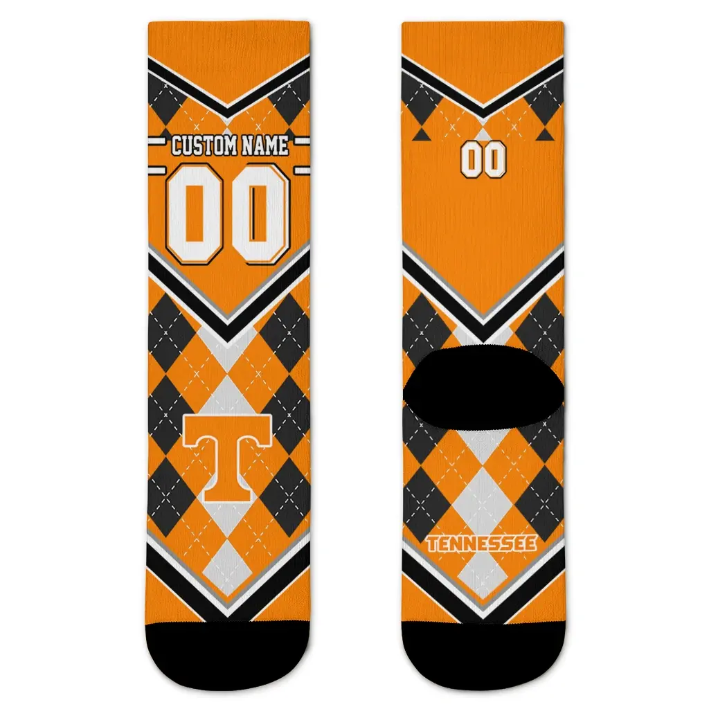 Tennessee Volunteers Socks Personalized Argyle Pattern Orange Best Selling Tennessee Volunteers Socks Personalized Argyle Pattern Orange Best Selling