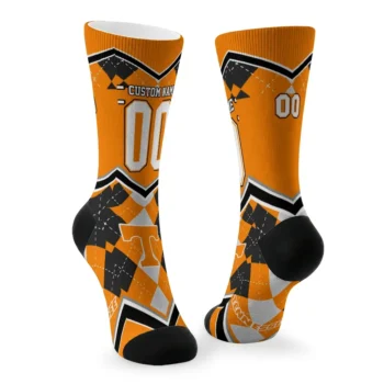 Tennessee Volunteers Socks Personalized Argyle Pattern Orange Fashion Forward