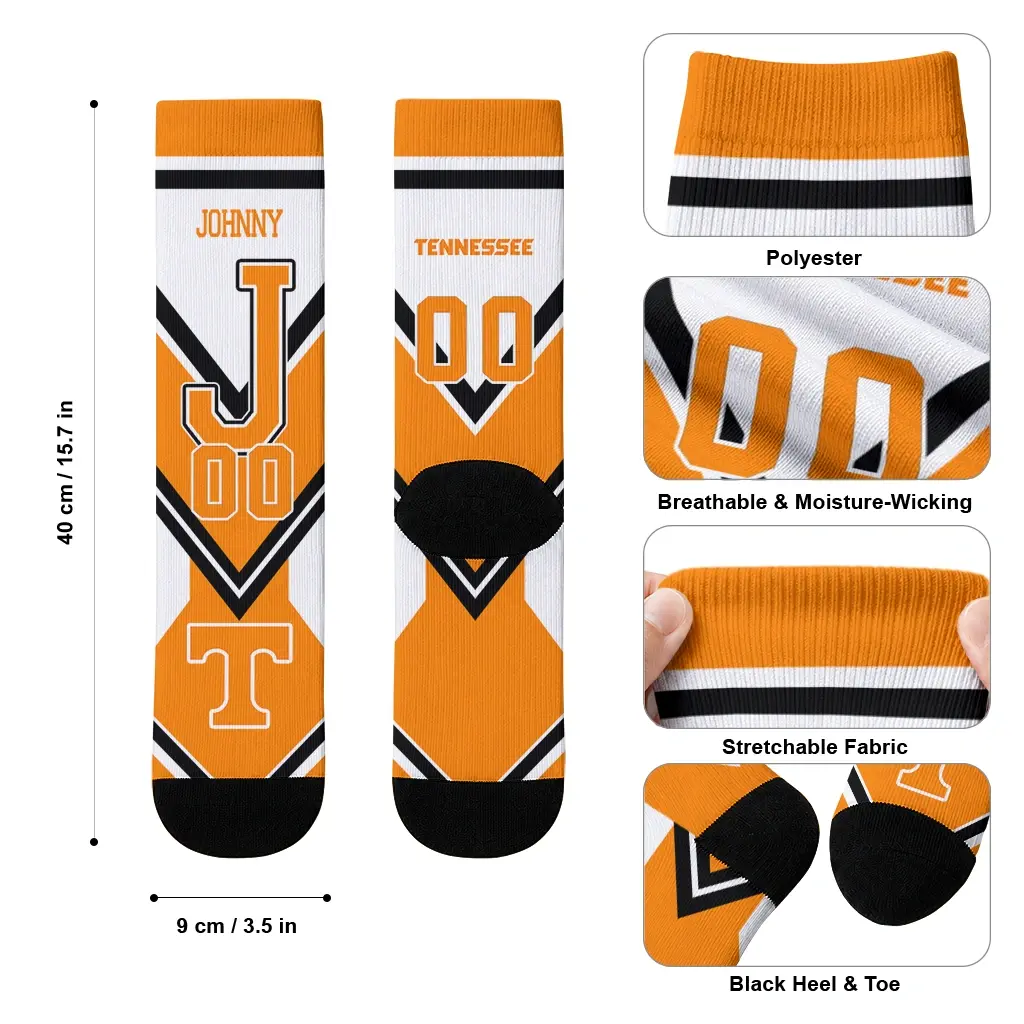 Tennessee Volunteers Socks Personalized Arrow Blocks Orange High Quality Tennessee Volunteers Socks Personalized Arrow Blocks Orange High Quality