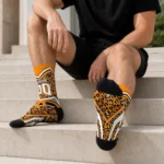 Tennessee Volunteers Socks Personalized Leopard Print Orange Black Best Selling