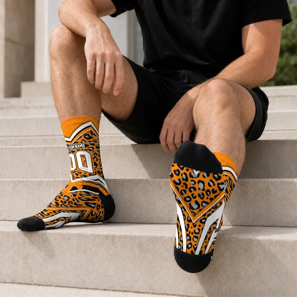 Tennessee Volunteers Socks Personalized Leopard Print Orange Black Latest Model Tennessee Volunteers Socks Personalized Leopard Print Orange Black Latest Model