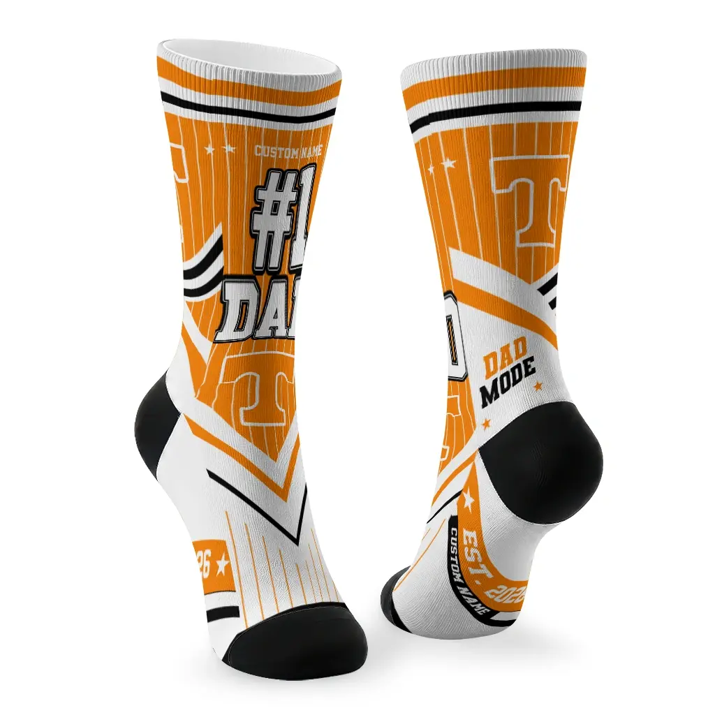 Tennessee Volunteers Socks Personalized Pinstripe Chevron Orange White Fashion Forward Tennessee Volunteers Socks Personalized Pinstripe Chevron Orange White Fashion Forward