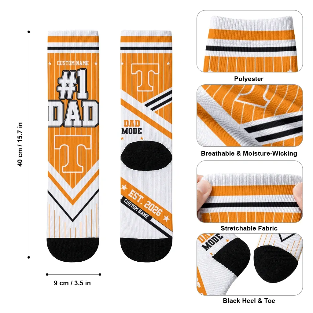 Tennessee Volunteers Socks Personalized Pinstripe Chevron Orange White High Quality Tennessee Volunteers Socks Personalized Pinstripe Chevron Orange White High Quality