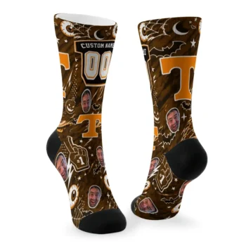Tennessee Volunteers Socks Personalized Scattered Icons Orange Fashion Forward