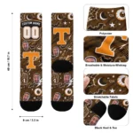 Tennessee Volunteers Socks Personalized Scattered Icons Orange Best Selling