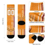 Tennessee Volunteers Socks Personalized Star Stripes Orange White Best Selling