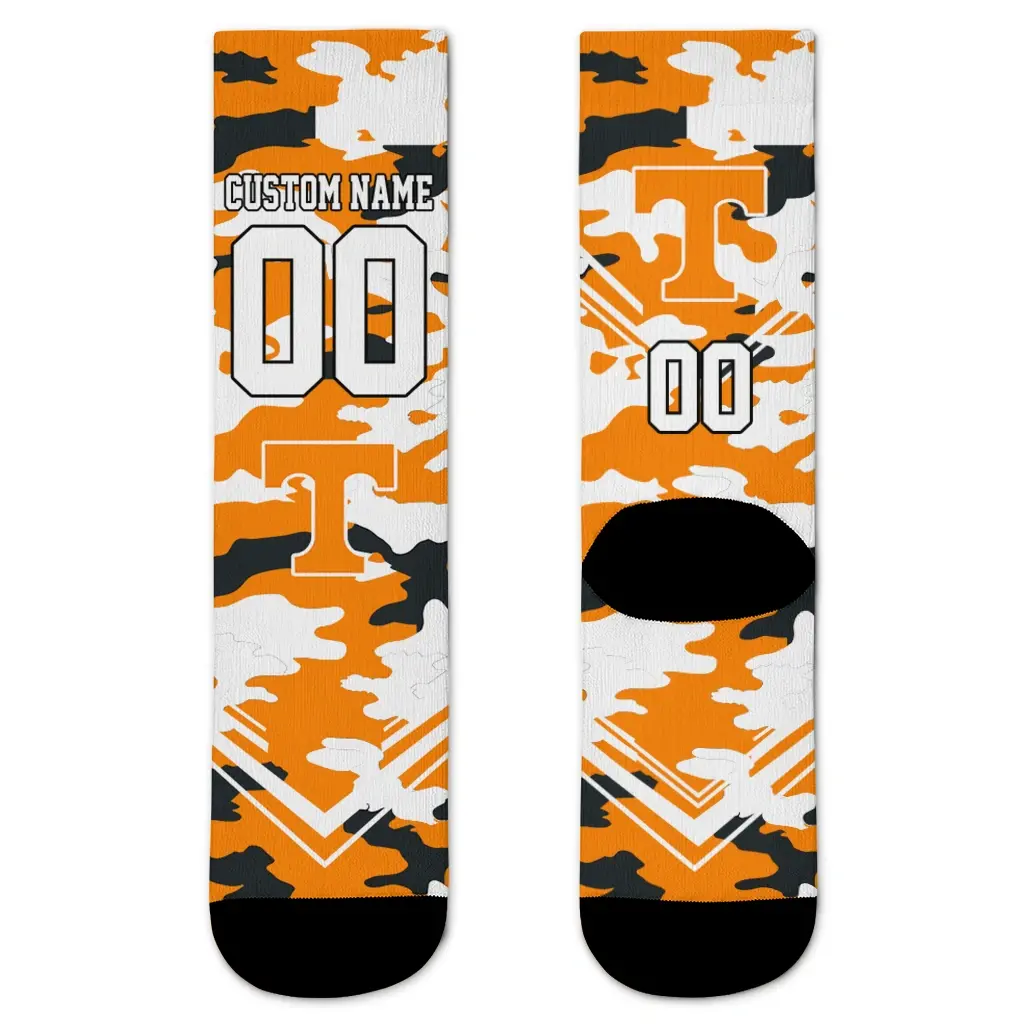 Tennessee Volunteers Socks Personalized Woodland Camo Orange Best Selling Tennessee Volunteers Socks Personalized Woodland Camo Orange Best Selling