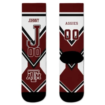 Texas Am Aggies Socks Custom Arrow Blocks Maroon Best Selling